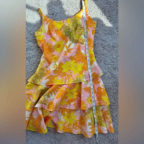 RARE VINTAGE 60s flower child DRESS - Picture 7 of 8